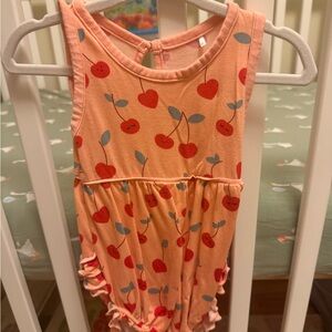 Little Sleepies Cherry Print Bubble Romper